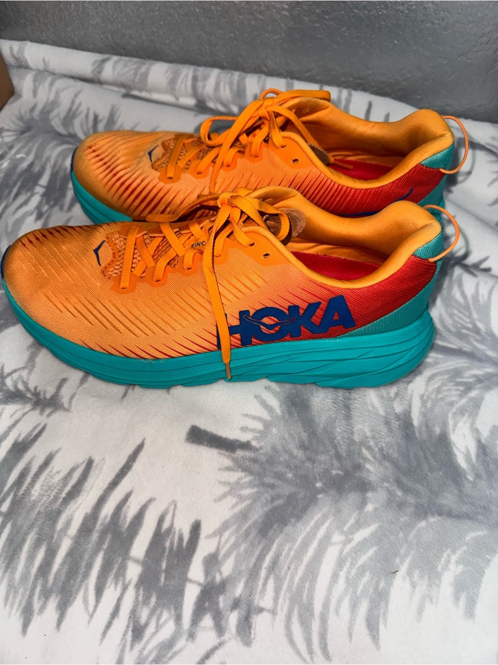 Hoka One One Kids Orange and Teal Running Sneakers